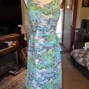 Rabbit Rabbit Rabbit Aqua Floral Midi Dress